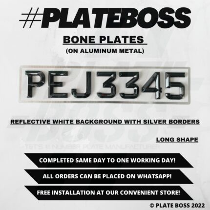 Reflective White Background (Regular Bone Plate on Aluminum Metal)