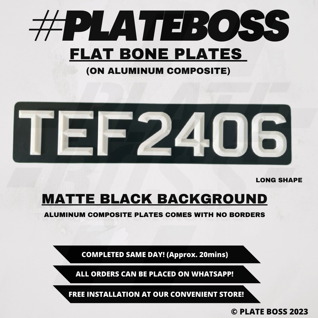 Matte Black Background (Flat Bone Aluminum Composite) - PAIR