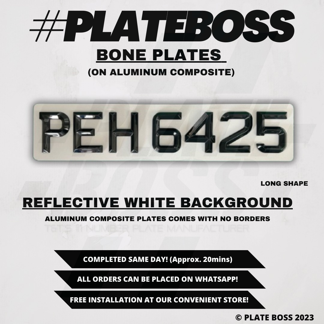Reflective White Background (Regular Bone Plates on Aluminum Composite) - SINGLE