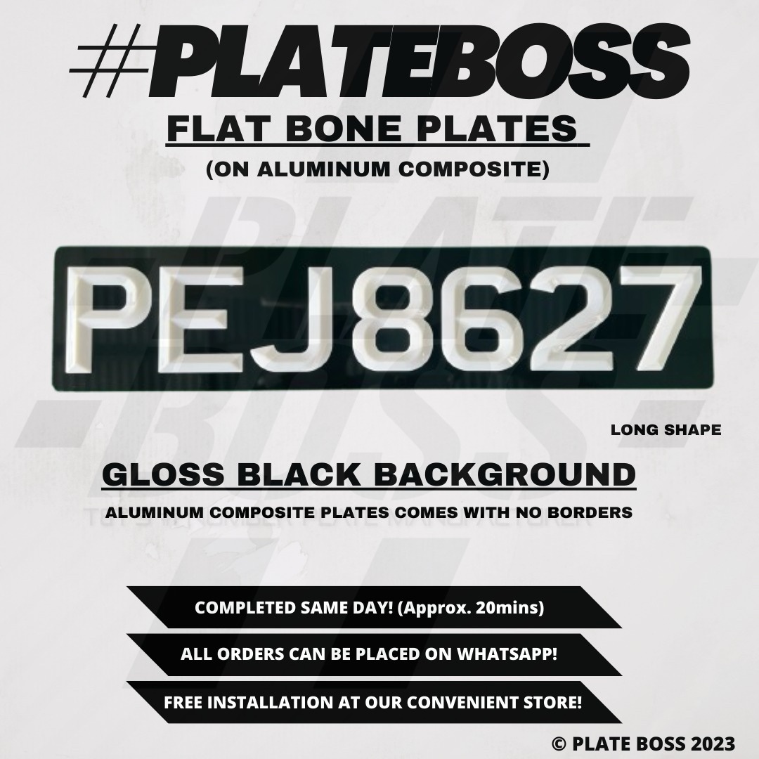 Gloss Black Background (Flat Bone Aluminum Composite) - PAIR