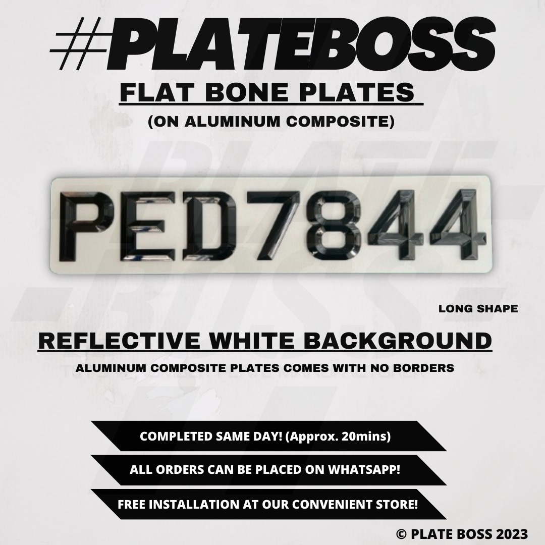 Reflective White Background (Flat Bone on Aluminum Composite) - PAIR