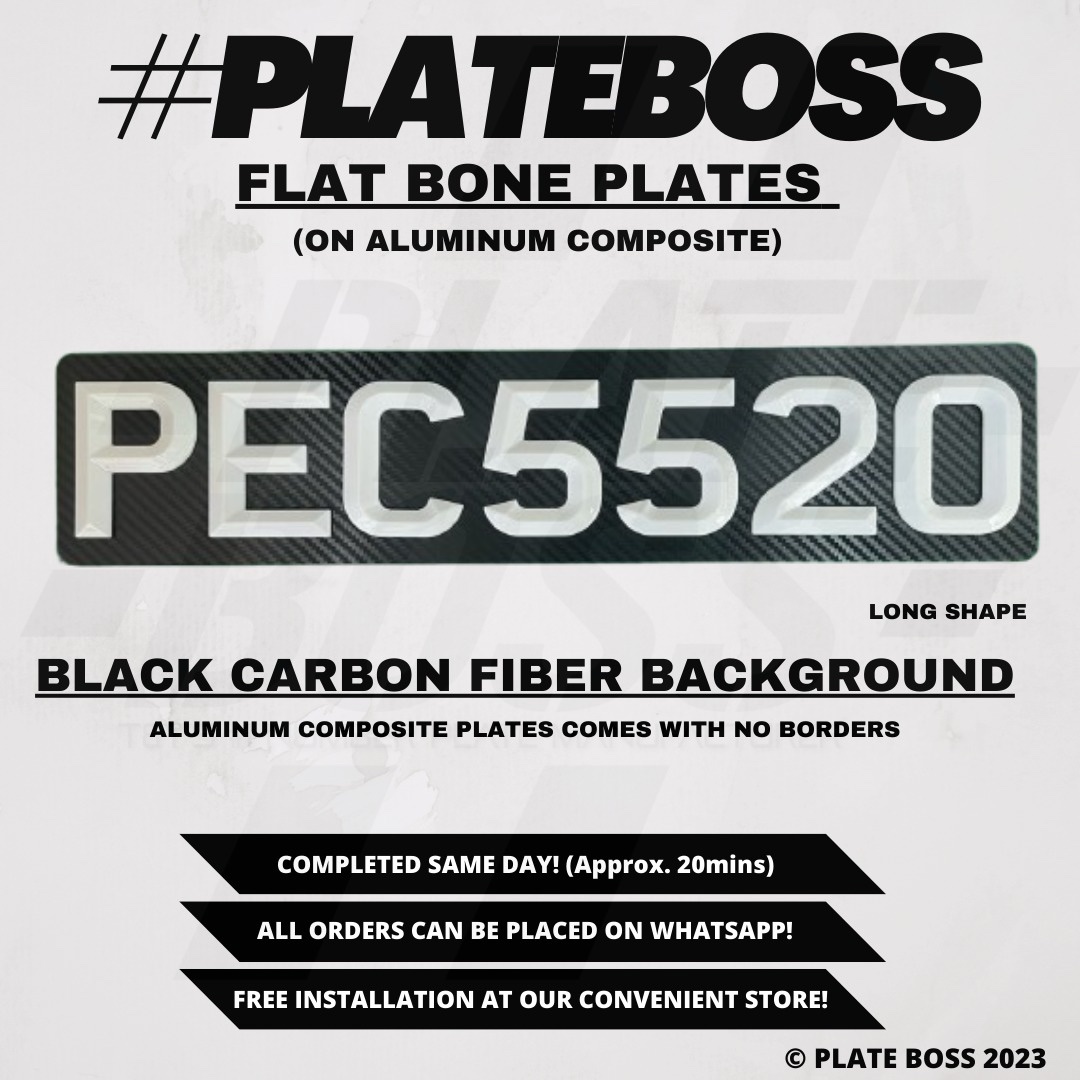 Black Carbon Fiber Background (Flat Bone Aluminum Composite) - PAIR
