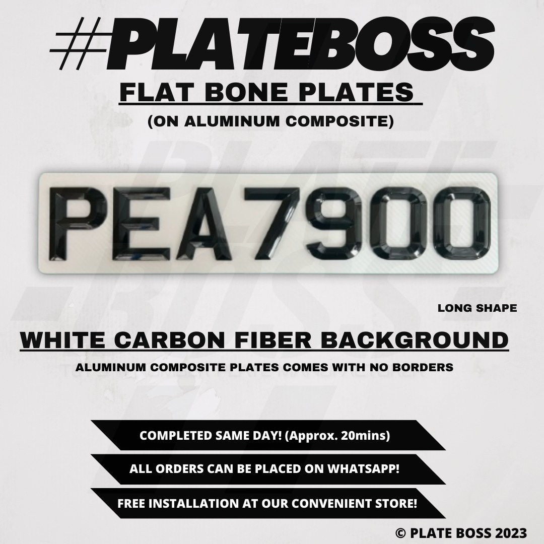 White Carbon Fiber Background (Flat Bone on Aluminum Composite) - PAIR