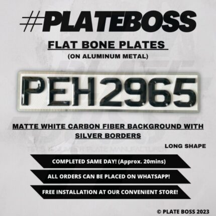 Matte White Carbon Fiber Background with Silver Borders