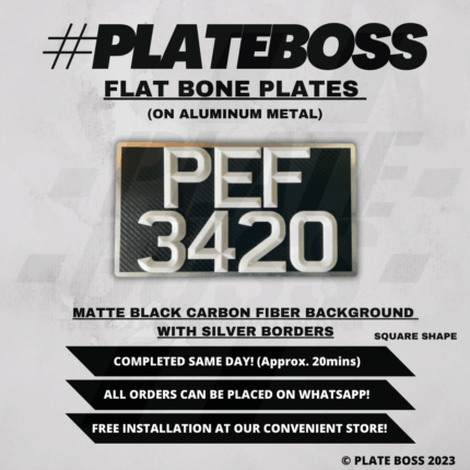 Matte Black Carbon Fiber Background with Silver Borders