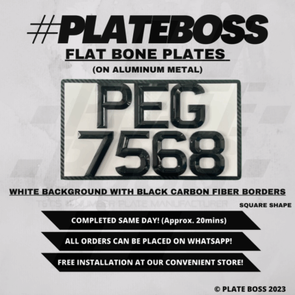 White Background With Black Carbon Fiber Borders